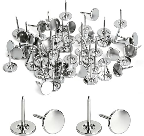 200 Pz Puntine da Disegno Argentate per Pareti, 10.5mm Puntina da Disegno, Puntine per Lavagna Sughero a Testa Piatta in metallo per pareti, legno, casa e ufficio