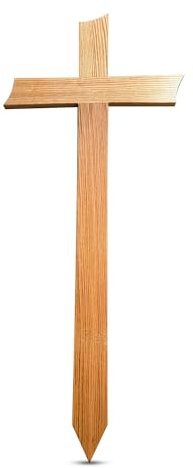 LIGNORIA Grabkreuz Premium 155 cm groß aus Holz – Original Friedhofsgröße – handgefertigt in Deutschland – hochwertiges Holzkreuz für Grab und Gedenkstätte – wetterfest und langlebig