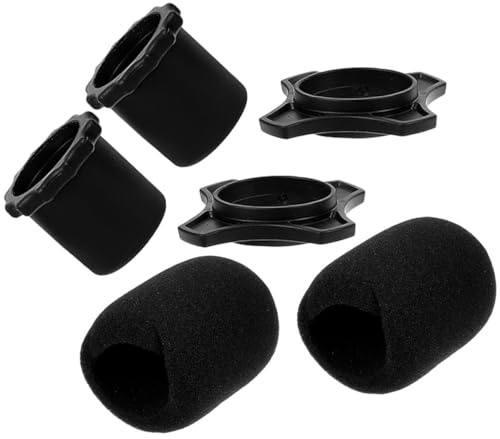 MUSISALY Fundas de Esponja para Micrófono y Diseño Reemplazable Protección contra Saliva 3 Juegos Negro para Entrevistas y Actuaciones en Escenario