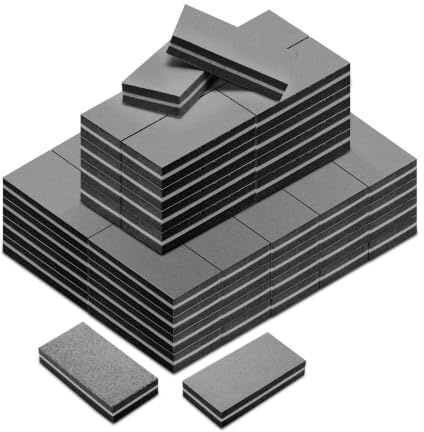 Diesisa Buffer Block Lima de uñas 100/180 grano para uñas acrílicas 60 Nero | Doble cara Buffer Block Lima de uñas - bloque de pulido medio, esponja Buffer Block para uñas de gel y uñas acrílicas