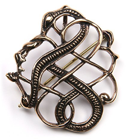 Drachensilber Drache Brosche Schmuck Bronze keltische Gewandnadel Drachen Fibel Mittelalter hochwertige Anstecknadel Männer Frauen Wikkinger