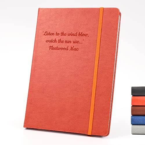 CustomDesign.Shop Taccuino personalizzato con copertina rigida premium | Crea un diario davvero unico | Idea regalo con incisione laser - A5, Arancione
