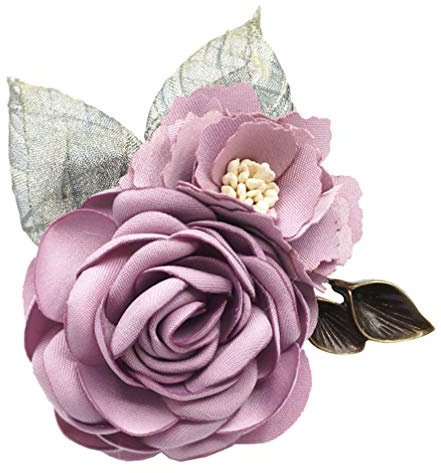 Cheerlife Haarclip Haarklipp Double Blumen Haarklammer Haarspange Ansteckblume Brosche Corsage Blumen Bekleidung Zubehör Pink