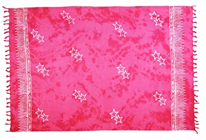 Großes Pareo Sarong Tuch Damen - Wickelrock Strand - Strandtuch dünn und blickdicht als Wickeltuch oder Umkleidehandtu,Wickelkleid damen Handarbeit aus Fair Trade Herstellung + Gratis Schnalle