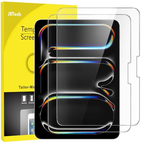 JETech Pellicola Protettiva per iPad Pro 11 M5/M4, 2 Pezzi | Per 2025/2024 Modello, HD Trasparente, Vetro Temperato Antigraffio