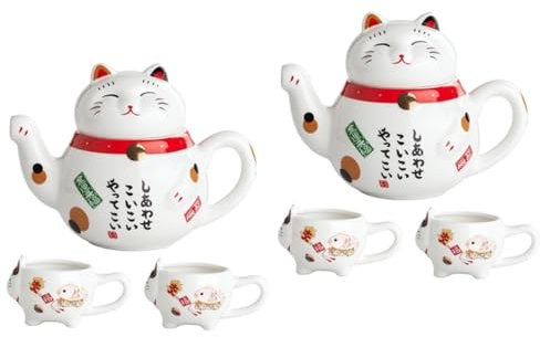Cabilock 2 Ensembles Approvisionnement En Thé Tasses à Thé Japonaises Vaisselle à Thé Domestique Théière Marmite Japonaise Bouilloire à Thé Vintage Chinois Ancien Asiatique Pot Fu Céramique