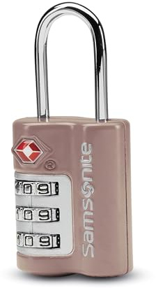 Samsonite 3-Dial Combination Lock, TSA Approved Travel Lock, Dusty Rose