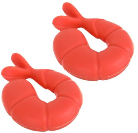 SECFOU 2pcs Silicone Lid Lifters Pot Lid Holder Clips Spillproof Design and Versatile Use, Shrimp Shaped Cooking Gadgets for Kitchen and Home