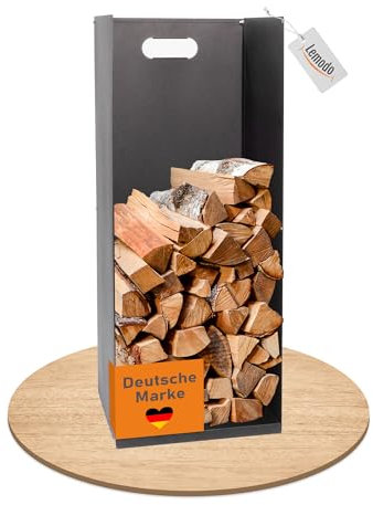 Lemodo Kaminholzregal Metall, Brennholzregal, Metallregal für Kaminholz und Briketts, Holzaufbewahrung, Feuerholzregal, Holzregal, Kaminholzaufbewahrung, Brennholzständer, Kaminholzhalter