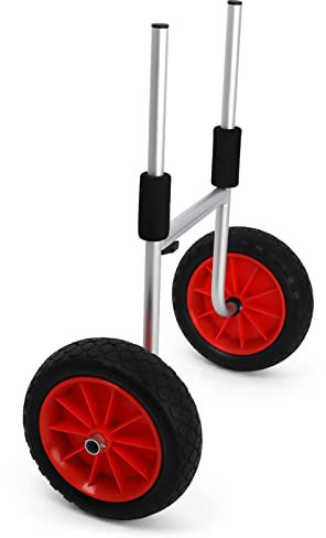 SUNGOOYUE 50 Kg Kajakwagen, Abnehmbare Kajakwagen mit Ladungskapazität mit Aluminium -Kickstand, Große Feste Gummireifen für Einfachen Transportmittel, Bootsanhänger