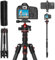 XXZU 188cm Trépied Appareil Photo, Trépied de Voyage Léger en Aluminium avec Rotule Amovible à 360°, Trépieds Réglable pour Smartphone Trépieds Réversible pour DSLR Caméra Téléphone, 10kg Charge Max