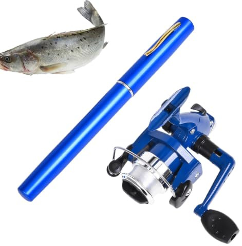 Mimoqk Taschenangelrute,Zusammenklappbare Kleine Angelrute | 99cm Rute, rutschfeste Ausrüstung, tragbares Angel-Set für Frauen Männer Angler an See Hafen Meer Stausee Teich