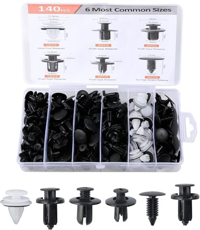 Xibao 140PCS Clips Voiture,Rivet Plastique,Clips de Fixation Voiture,Clip Plastique Voiture,Convient aux Clips de Garniture de Panneau,Garniture de Porte,Pare-chocs,Capot Moteur et Aux Garde-boue