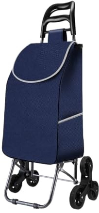 6-Hjulig Trappvagn, 45L Avtagbar Väska Hopfällbar(Blue)