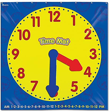 Learning Resources Time Activity Mat, Homeschool, Learning Clock, Classroom Activity, Ages 5+