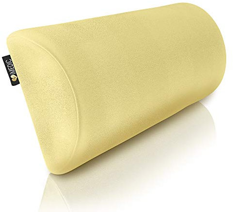 Medipaq Half Moon Pillow – Memory Foam Knee Support Pillow & Massage Bolster – Soft Yet Firm Cushion for Neck, Lower Back, Knees, Legs & Feet - Cream