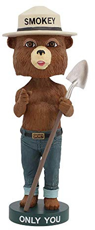 Royal Bobbles Smokey Bear Bobblehead, Premium Polyresin Lifelike Figure, Unique Serial Number, Exquisite Detail