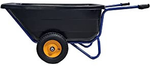 Kelberg Schubkarre 400L Schubkarre 250kg Luftreifen mit Stahlfelge 2 Rad 400-8 Gelb 6PR Luft Rad Garten Bauschubkarre Gartenschubkarre