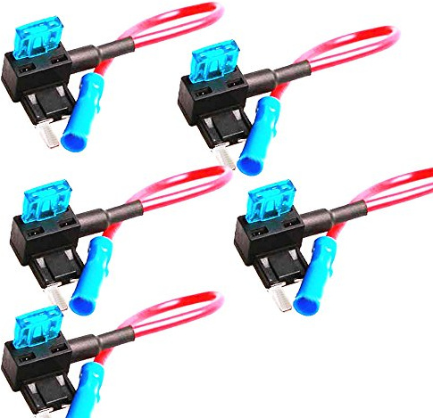 Mintice 5 X 12V 24V Auto LKW Mini Flachsicherungsadapter Sicherungshalter für Spannungsabgriff KFZ Flachsicherungen Autosicherungs