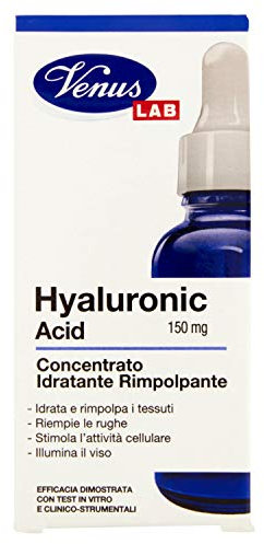 Venus, Acido Ialuronico Concentrato, Idrata e Rimpolpa la Pelle Riempie le Rughe, Stimola l'Attività Cellulare Ideale a Tutte le Età, per una Pelle Luminosa e Compatta, 30 ml