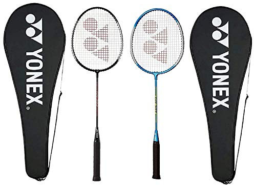 Yonex GR 303F Badminton-Schläger, Aluminiumbesaitet, Schwarz / Blau