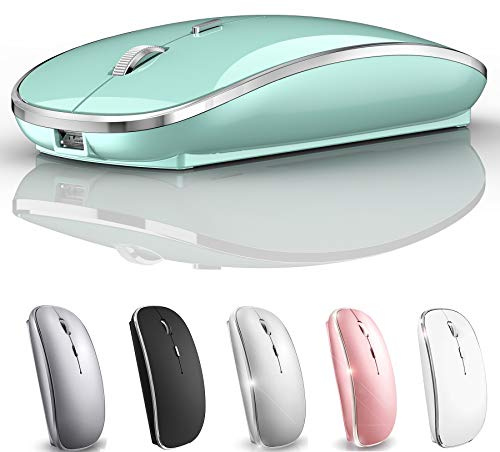 Rechargeable Bluetooth Mouse Wireless Bluetooth Mouse for iPad pro iPad Air Mac MacBook Pro MacBook Air Laptop Chromebook Windows HP DELL (Blue)