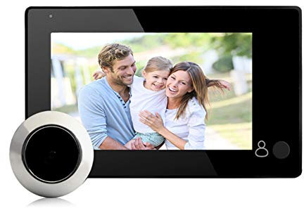Kafuty 4.3 inch TFT Color LCD Smart Digital Door Peephole Viewer, 0.3 Mega Pixels 110°Wide Angle HD Security Camera Monitor, Support FIFO Function, Easy Installation (black)