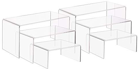PH PandaHall 6pz Alzate di Display in Acrilico Espositore in Acrilico Trasparente, 3 Dimensioni Alzate per Espositori per Display Gioielli Cupcakes Dessert Modellismo Collezione Profum