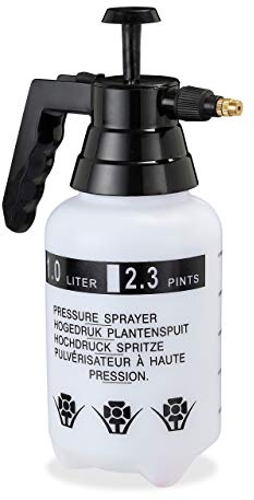 Relaxdays Pulvérisateur à Pression, Lot de 10, Bouteille pulvérisation, Pompe, buse Laiton réglable 1 L, Plante Jardin, Noir
