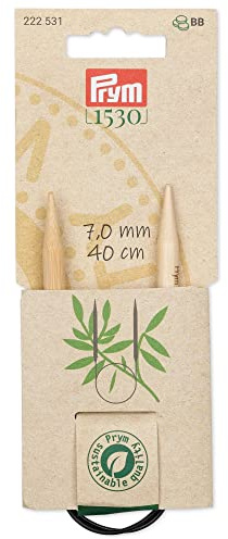 Prym 16 Circular Knitting Needles, Bamboo, US 10.75 (7mm)
