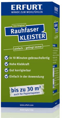 ERFURT Colla per carta da parati non tessuta in pasta Adesivo confezione da 200g. carta da parati ruvida 30m² ca. 3 rotoli