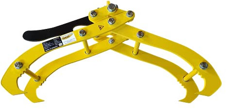 Leicht Rückezange zweireihig Verladezange Holzzange Forstzange mit Arretierung zum mannlosen Öffnen & Schließen 1000kg, Rapsgelb