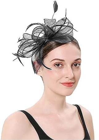 Fascinator Hüte Braut Schleier Kopfbedeckung Damen Mädchen Haar Clip Accessoire Cocktail Party Haarklammer Klassisch Elegant Kopfschmuck 20er Jahre Stirnband Feder Hochzeit Haarschmuck Kirche Tea