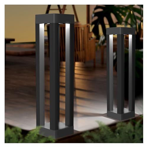 Lapsnail Outdoor Solar Floor Lamps, Lantern Floor Lamp, Outdoor Decor Lanterns for Garden Patio Porch Deck Pool Pathway Driveway (2 Pieces)