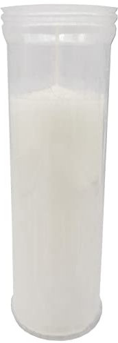 Acan Tradineur - Vela Santa, velón litúrgico de parafina y Cera Vegetal, decoración de Iglesias, cementerios, tumbas (Blanco, 18,5 cm)