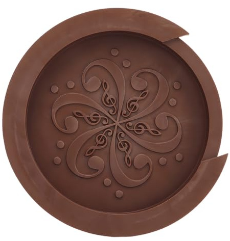 LiebeWH Gitarre Schalllochabdeckung Acoustic Soundhole Cover Schallloch Abdeckung Silikon Staubdichte Weiche Schalllochabdeckung Standardgröße für Akustische Gitarren (Braun)
