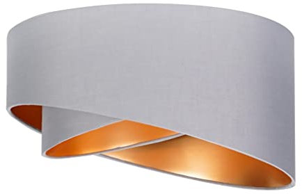 MiniSun | Modern Grey and Gold Double Layer Easy Fit Living Room Bedroom Ceiling Pendant Light Shade | Shades & Home Improvements Essential | 400mm Shade Width