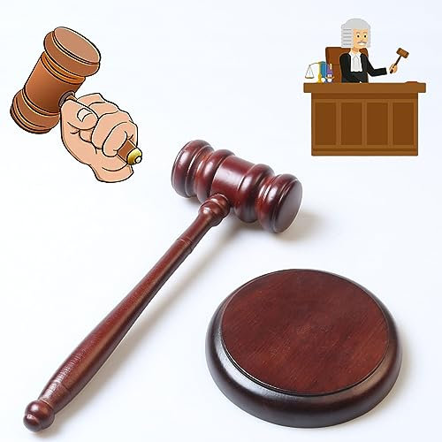 ZHYUAN Maillets en Bois,Juge marteau,Mmarteau de vente aux enchères,Gavel du juge,Marteau de vente aux enchères en bois,Parfait pour Juge, Avocat,Tribunal aux Enchères,Entreprise,étudiant