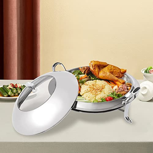 EurHomePlus 3L Edelstahl Profi Chafing Dish Speisewärmer Wärmebehälter Satz Speisenwärmer für Hotels, Buffets, Restaurants, Familientreffen usw (Silber)