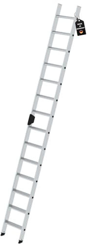 PROREGAL Stufen-Anlegeleiter ohne Traverse | 14 Stufen | Leiter, Teleskopleiter, Trittleiter, Bockleiter, Sprossen-Doppelleiter