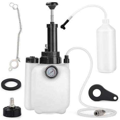 XJYMCOM 85mm Brake Bleeder Kit, 3L Brake Bleeding Manual Brake Fluid Bleeder Kit Pressure Bleeder with 1L Brake Fluid Extractor Brake Fluid Bleeder Kit for European Cars Vans Trucks ABS Systems