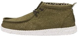 Hey Dude Wally Mid Canvas - Scarpe Uomo Slip-On Stivaletti, Olive, 43
