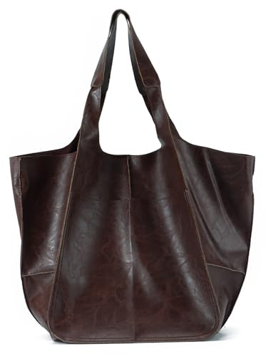 EVEOUT Women Soft Leather Tote Bag Large Capacity Bucket Handbag Hobo Shoulder Bag Big Pu Leather Work Travel Shopping Bag