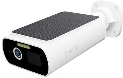 Hombli Solar Cam, Überwachungskamera für außen, 2K QHD, Farb-Nachtsicht | kabellose Sicherheitskamera weiß, App-Steuerung, Sirene, Licht, wetterfest, Weiß, niederländische Marke für dein Smart Home