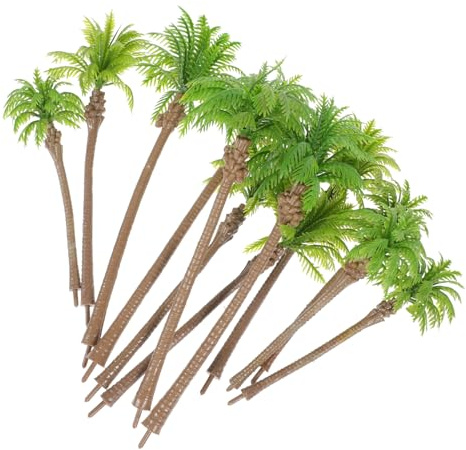 VILLFUL Modèle d'arbre Palmier Miniature 12 Pièces, Décor Miniature Tropical, Plastique Coloré, pour Maquettes de Paysage, Modélisme Loisirs Créatifs, Décoration Table Sable, Usage