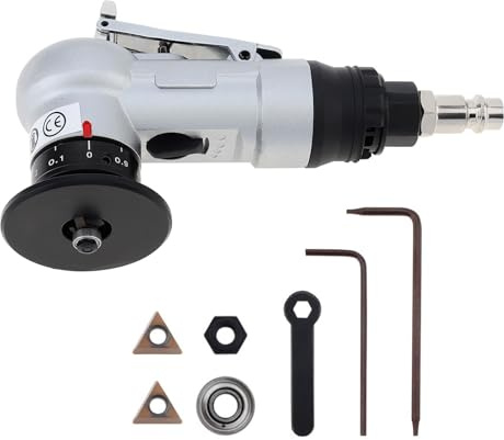 Omninmo Pneumatic Chamfering Tool Handheld, 2-in-1 Pneumatic Chamfering Machine, Mini Air Chamfer Tool Pneumatic Beveling Tool Arc Corner 45 Degree for Metal Trimming and Deburring