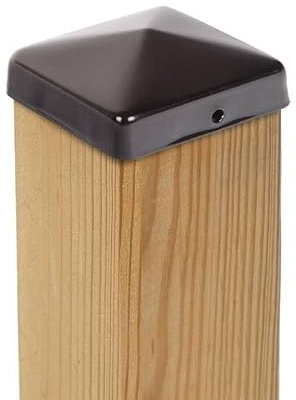 1 x PFOSTENKAPPE PYRAMIDE STAHL SCHWARZ PULVERBESCHICHTET 141 x 141 MM