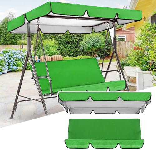 YURCI Replacement Canopy Swing Seat Chair, 3 Seat Outdoor Porch Swing Seat Canopy Cover, Waterproof Windproof Anti-UV Heavy Duty Rip Proof Garden Hammock Cover