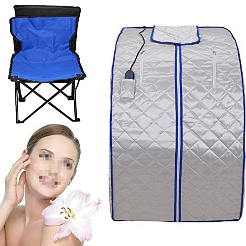 KOROBIE Couverture de Sauna Infrarouge for Sauna Portable Spa Spa Sauna Perte de Poids Salle de Sauna Personnel Chaise Pliante Contrôlable à Distance