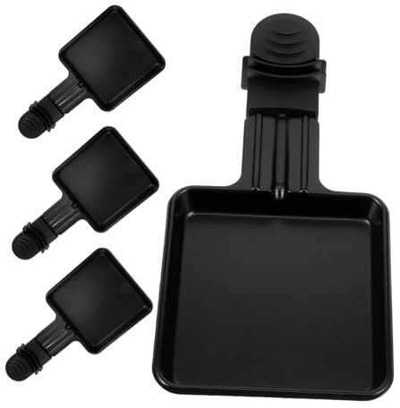 Amosfun 4pièces Poêle à Fromage Avec Poignée Plateau à Fromage Grill Plaque De Cuisson Portable Mini-poêle à Raclette Accessoires De Cuisine Antiadhésif